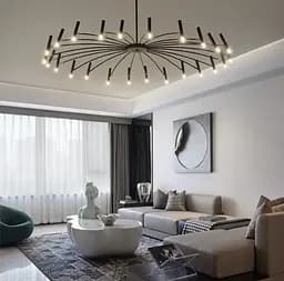 Современная трубчатая люстра с 18 регулируемыми плафонами Арт. ST01 18 BK Line F