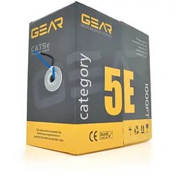 Кабель кручена пара GEAR FTP 4x2x0,51 Cat5E, CCA Premium, для внутрішніх робіт, синій, 305m