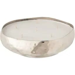 Свічка J-line ароматична в металевій срібній скриньці аромат апельсин суниця гарденія діаметр 20 см Бельгія (16139)