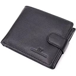 Цікавий гаманець із блоком під документи з натуральної шкіри ST Leather 22480 чорний