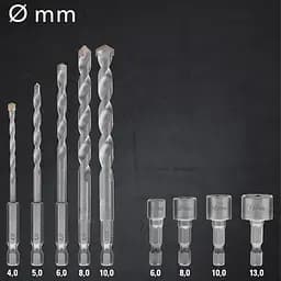Набір біт і свердел Trotec 49 pieces Hexagon Shank Drill and Bit Set (6200001160) - мініатюра 18