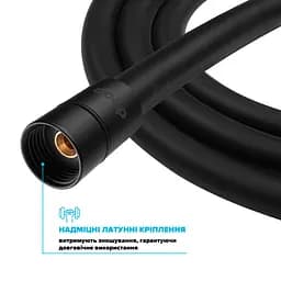 Шланг для душу 200 см Drop SH-H200-BP силіконовий - Подвійний Анти-Твіст, чорний матовий - мініатюра 7