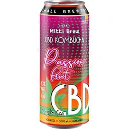Напиток слабогазированный Mikki Brew CBD Kombucha Passion Fruit 0.5 л ж/б