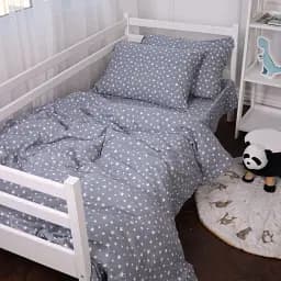 Комплект постільної білизни MirSon Фланель 012 Grey Stars сімейний 160x220 см (2200009653155)