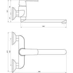 Змішувач для кухні зі стіни Globus Lux Laguna GLA-0104-10-BB (22556) - мініатюра 6