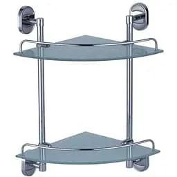 Полка угловая 2-ярусная Zerix AFB-0107-2 (стекло) ZX5071, Хром