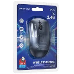 Миша бездротова Borofone BG13 Winner 2.4G Black/Metal gray - мініатюра 2