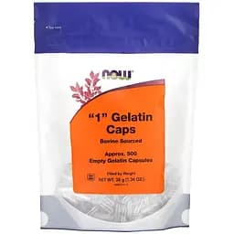 Порожні капсулии "1" Now Foods Gelatin Caps 500 шт. порожніх желатинових капсули 38 г 