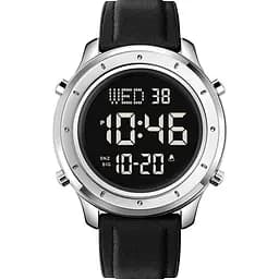 Skmei 1864LSIBK Silver-Black Leather