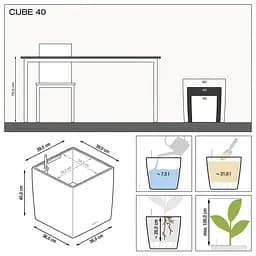 Вазон Lechuza Cube Premium, 31 л, антрацитовий (16363) - мініатюра 4