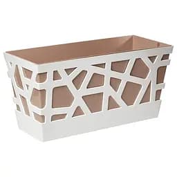 Вазон Idel Flowerbox, 40 см, коричневый с белым (730027)