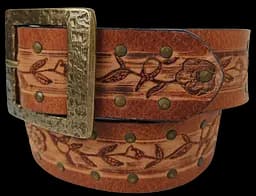 Ремінь жіночий Vanzetti Vintage дизайнерський 87 см 4 см шкіра Коричневий - мініатюра 7