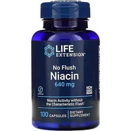 Вітаміни та мінерали Life Extension Niacin 640 mg No-Flush, 100 капсул