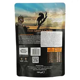 Сухий корм Ambrosia Grain Free для стерилізованих котів зі свіжим лососем та куркою 100 г - мініатюра 3