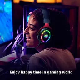 Ігрові навушники Onikuma X10 Gaming with LED чорно-сріблясті - мініатюра 4