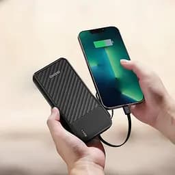 Універсальна мобільна батарея Dudao 10000mAh K11 10W USB-A,USB-C,microUSB with USB-A/USB-C/Lightning/MicroUSB cables Black (6977196681853) - мініатюра 2