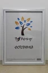 Фоторамка 30х42, біла зі срібною змійкою, 2416-015-3S, СКЛО + ДВП                                                                                                                                                                                                                                                                                                                                                                                                                   