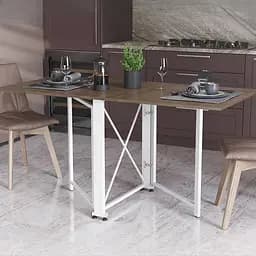 Стіл-книга трансформер Оріон 2 Ferrum-decor 750x1520x730 Білий метал ДСП Дуб Сонома Трюфель 16 мм (FRD-104594)