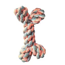 Игрушка для собак кость плетеная из каната 20 см Croci PASTEL оранжевая