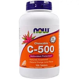 Вітамін С Now Foods зі смаком апельсинового соку 500 мг 100 таблеток
