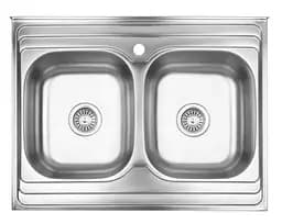 Кухонна мийка на дві чаші 790x480x180 мм + сифон Wezer 7848(08) Décor, Decor