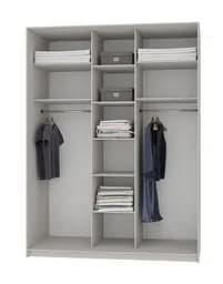 Шафа-купе тридверна MebelStar Стандарт BG 3ДСП 180x60x240 см Сіра мишка (MBS-8634) - мініатюра 2