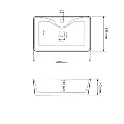 Умивальник VBI Forli XL white накладний VBI-011104, Білий - мініатюра 2