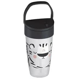 Кружка-непроливайка Lovi Salt&Pepper, с силиконовой трубочкой, 350 мл, черный с серебристым (35/357)