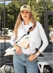 Сумка на пояс бананка Sambag Marina MSG белая 24 х 15 х 8 см (85151008)