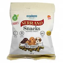 SERRANO Натуральные лакомства для собак 100г, СПЕЦИАЛЬНАЯ ФОРМУЛА ДЛЯ ЩЕНКОВ