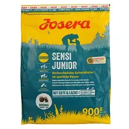 Беззерновий сухий корм для цуценят Josera SensiJunior, з качкою та лососем, 0,9 кг