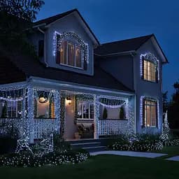 Новорічна гірлянда Різдвяна фея вулична GarlandoPro 100 м 1000 LED гірлянда на вулицю 8 режимів роботи білий провід Білий CF1000L100MWW - мініатюра 4