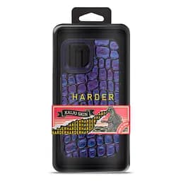 Кожаный чехол для Apple iPhone 15, Harder Kaiju Skin, синий, термополиуретан ТПУ + экокожа с эффектом текстуры монстра, панель, защита корпуса, противоударный, микрофибра, рамка вокруг камеры, защита всего корпуса, (ARM76835) - мініатюра 3