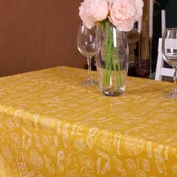 Скатертина MirSon №201 Yellow paste 260х130 см рогожка жовта - мініатюра 3