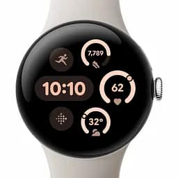 Смарт-годинник Google Pixel Watch 3 45 mm Wi-Fi Polished Silver Aluminum Case/Porcelain Active Band - мініатюра 2