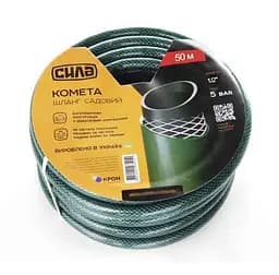Шланг садовий армований Сила Комета 1/2" ПВХ 50 м Зелений 30412