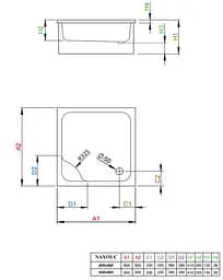 Душовий піддон Radaway Naxos C 90x90 для облицювання плиткою або мозаїкою SNC9941-28 - мініатюра 3