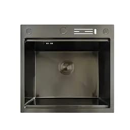 Кухонна мийка Mixxus MH5050-SK Nano-Black зі сходинкою для сушарки MX1940, Графит