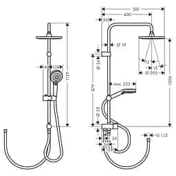 Душова система Hansgrohe Vernis Blend Showerpipe Reno 220 26272000 хром - мініатюра 3