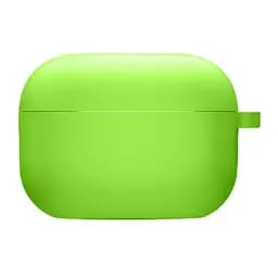 Силиконовый футляр с микрофиброй для наушников Airpods Pro 2 / Pro Салатовый / Neon green