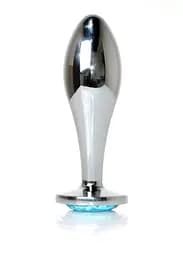Анальная металлическая пробка Plug-Jewellery Silver PLUG- Light Blue L Boss Series 64-00148 100347