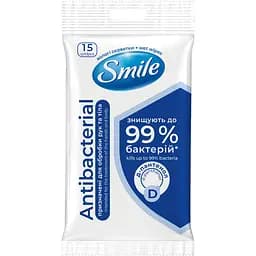 Вологі серветки Smile Antibacterial з Д-пантенолом 15 шт. в асортименті