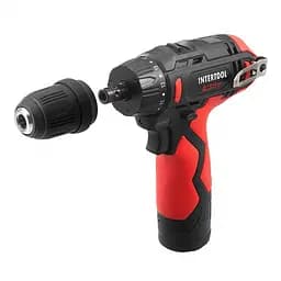 Дрель-шуруповерт INTERTOOL WT0318, аккумуляторный Li-Ion, съемный патрон