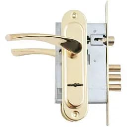 Замок врізний дверний з ручками на планці комплект FZB 55 мм CY5555Y PB