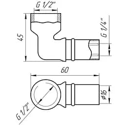 Кутник із внутрішньою різьбою прес APE AP 152 1/2″х16 000001734 - мініатюра 3