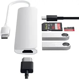 Адаптер Satechi Type-C Slim Multi-Port 4K V2 Silver (ST-SCMA2S) - мініатюра 5