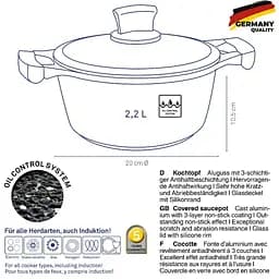 Каструля з кришкою Kela Stella Nova 20 см 2.2 л чорна (12218) - мініатюра 7