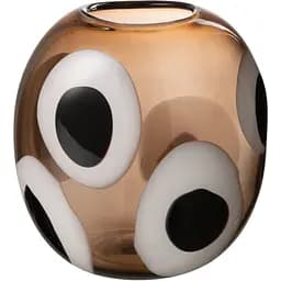 Ваза J-line стеклянная коричневая с пятнами 21 см (32039)