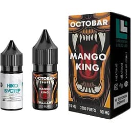 Набор компонентов для самозамеса солевой жидкости Octobar Mango King 10 мл 50 мг Сочный Манго Айс (11258)