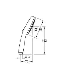 Ручний душ 2 режими струменя Grohe Tempesta Cube 110 26746003, Хром - мініатюра 10
